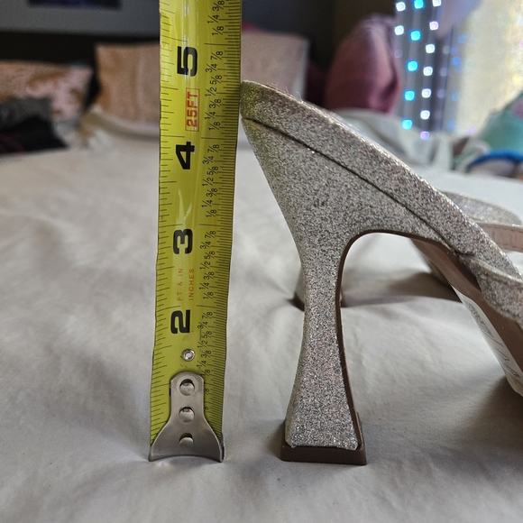 ASOS Design Nasia Silver Glitter Heels - chunky 90s y2k - Picture 9 of 10